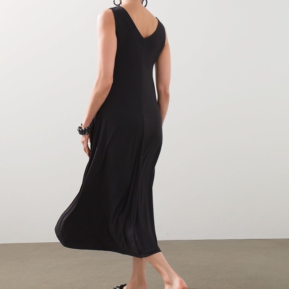 Chicos maxi v neck sleeveless dress nwt 129 sz 1 M - Picture 2 of 4